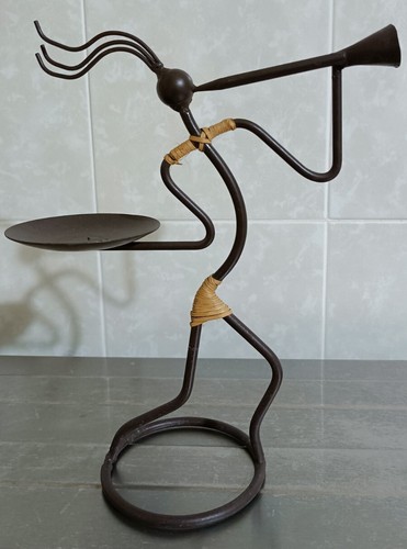 Candelabro ferro battuto uomo - candelabro,