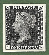 Penny 1840 copia nera. 4 Penny