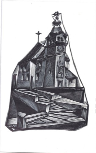 Chiesa rigolato xilografia - di,