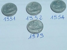 4monete 5 lire delfino vari