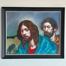 Armando De Stefano - quadro tempera / olio su cartone - Cristo e San Pietro