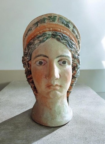 Maschera testa etrusca tutto - maschera,