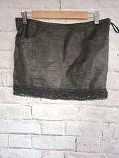 Gonna da donna Patrizia Pepe gonna minigonna gonna in pelle taglia 44 D38 ner...