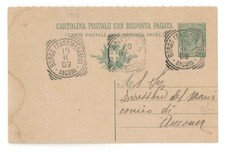 636) 1909 annullo TONDO RIQUADRATO BORGO SASSOFERRATO ANCONA