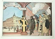 MUNCHEN - HOTEL EUROPAISCHER HOF - CARTOLINA D'EPOCA -  ILLUSTRATORE LECHNER
