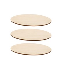3pcs legno non finito Circles tondo aderente in legno aderenza in legno
