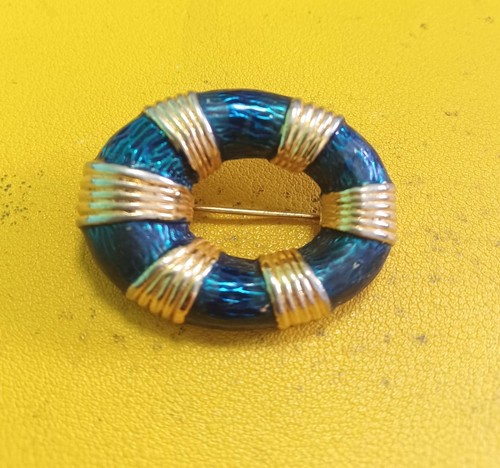 Spilla vintage ovale - ovale, blu