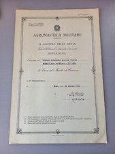 DIPLOMA   MILITARE 1°CROCE AL MERITO DI GUERRA COLONNELLO PILOTA AERONAUTICA WW2