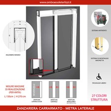 Zanzariera a rullo laterale orizzontale su misura per porta finestra scorrevole 