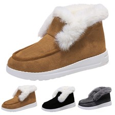 Stivali donna invernali caldi scamosciati scarpe alla caviglia donna mocassino foderati pelliccia ciabatte