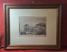 Stampa Antica. Bella stampa, '800, dell'anfiteatro di Pozzuoli in cornice 41x50