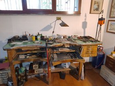 vendo banco da lavoro per orafi o ottici usato a due posti in legno