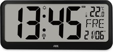 ADE Orologio digitale radiocontrollato con cifre XXL | grande orologio Nero 