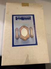 Rare NIB Retro 80s 90s Wood Candle Holder Mirror House Of Lloyd Heart Console
