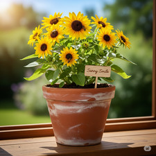 Girasole Sunny Smile – 30 semi – Nano precoce, perfetto per vasi, balconi e colt