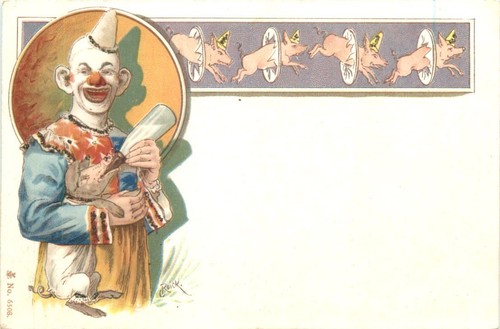 Circo clown con - -, maiali