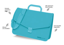 Valigetta portadisegni in PPL TintaUnita cartella 37x52 con manico e tracollina