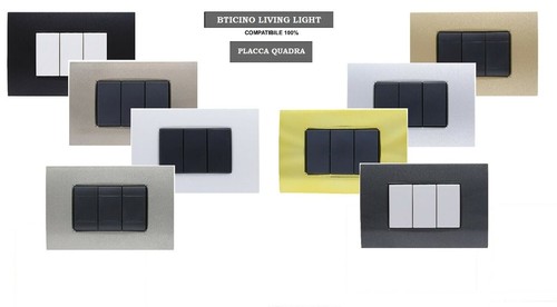 Placca quadra compatibile - placca, con