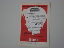 advertising Pubblicità 1960 REGISTRATORE GELOSO G 256