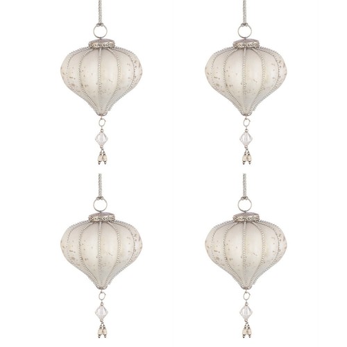 Palline natale vetro - vetro, bianco