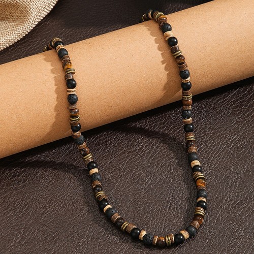 Mens boho necklace tiger - mens, eye