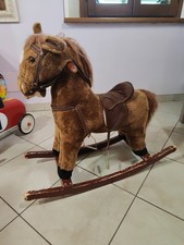 CAVALLO Sonoro A Dondolo Legno E Peluche VINTAGE. 