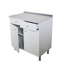Mobile cucina componibile cm.80, con 2 ante e 2 cassetti, bianco top color marmo