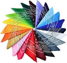 Bandana, 22 Set Bandane Colorate Multicolori Fazzoletti Testa, Bandana Unisex pe