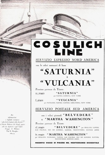 Pubblicita 1931 cosulich nave - cosulich,