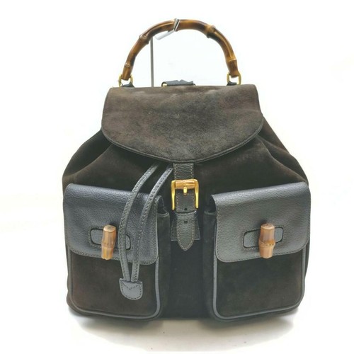 Gucci black suede bamboo - gucci,