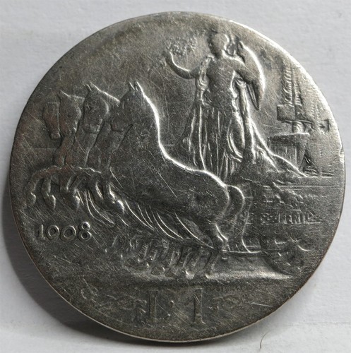 Italia lira 1908 roma - italia, 1