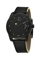 Nuovissimo orologio uomo Movado Bold Verso quadrante nero cinturino pelle nero 3600696