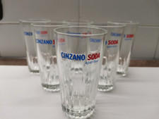 CINZANO SODA APERITIVO VERMOUTH 6 BICCHIERI VETRO VINTAGE '60 '70 OSTERIA BAR 