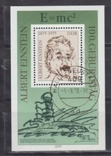 DDR blocco 54: Albert Einstein, timbrato timbro postale
