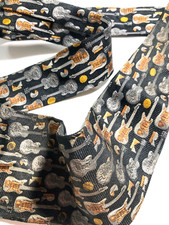 GIANNI VERSACE CHITARRA ELETTRICA JACQUARD VINTAGE ANNI '90 CRAVATTA MUSICA R...