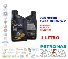 OLIO MOTORE AUTO DIESEL BENZINA SELENIA K 5W40 1LT ACEA A3 API SL CF SINTETICO