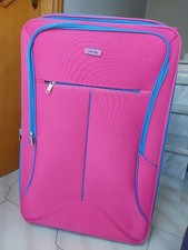 Valigia Grande Enrico Coveri World Da Stiva Fucsia Blu Tessuto Stoffa