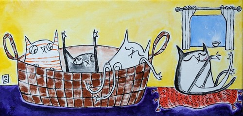 Quadro gatto originale casa