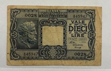 ITALY 1944 10 LIRE BANKNOTE AS