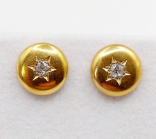 Chip per orecchie art deco oro 18k diamanti taglie antiche (circa 1950)