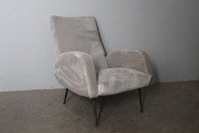 Poltrona anni 50 Mid Century “ Gigi Radice “ colore grigio. Gambe ferro