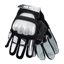 Guanti in clarino moto cross enduro off-road carbon look