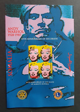 2002 FOGLIO SOMALIA ANNIVERSARIO MORTE DI MARILYN MONROE & ANDY WARHOL VF MNH