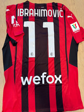Maglia Milan match issued preparata 2020-21 Ibrahimovic coppa Italia rare Sweden