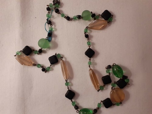 Collana lunga perle vetro - collana,