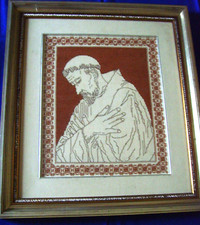 Quadro san francesco - quadro, ricamato