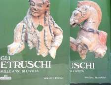 GLI ETRUSCHI 2 VV AA.VV. BONECHI 1985  RILEGATO CON SOVRACCOPERTA