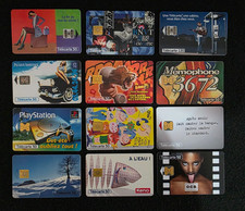 Lotto di 12 Schede Telefoniche Usate France Telecom Anni 80/90