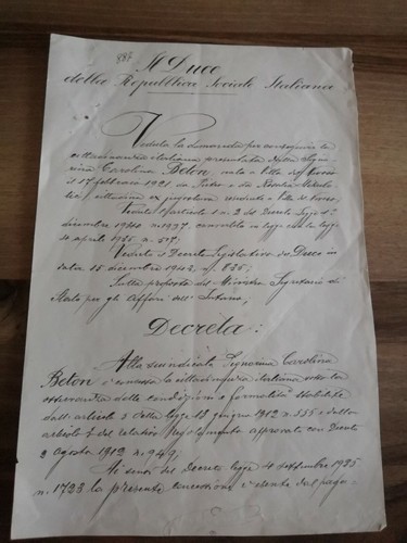 Autografo duce benito - autografo,