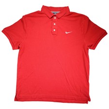 Polo uomo Nike Swoosh taglia XL rossa tinta unita manica corta colletto 100% cotone